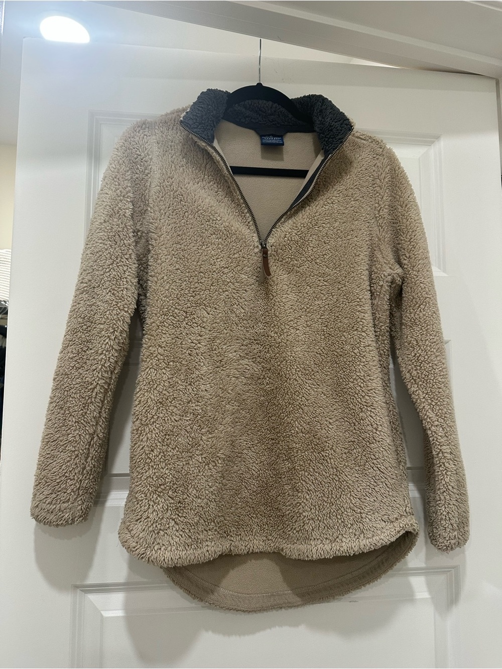 Charles River Apparel Women's Beige Sherpa Quarter-Zip Pullover